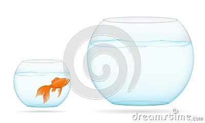 Fish in a transparent aquarium vector illustration Vector Illustration