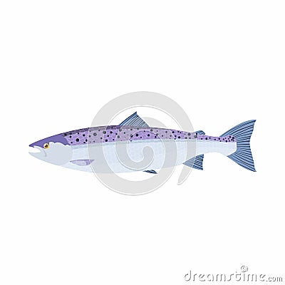 Fish trout icon, cartoon style Vector Illustration