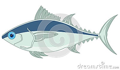 Fish tunny on white background is insulated Vector Illustration