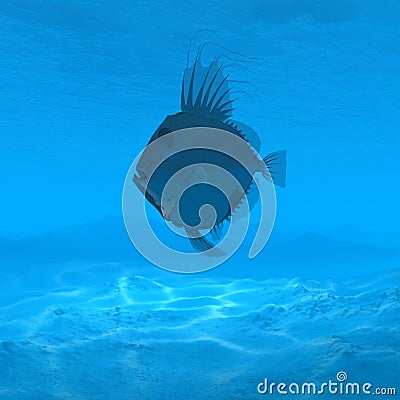 Fish underwater 3d rendering Stock Photo