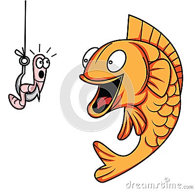 Fish worm Vector Illustration