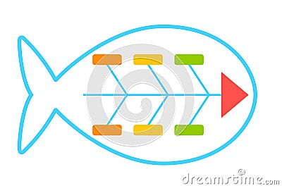 Fishbone diagram icon. Clipart image Vector Illustration