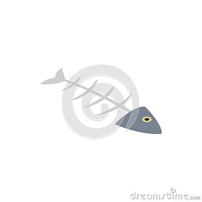 Fishbone icon, isometric 3d style Vector Illustration