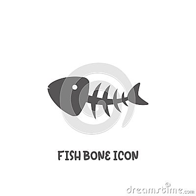 Fishbone icon simple flat style vector illustration Vector Illustration