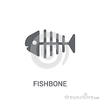 Fishbone icon. Trendy Fishbone logo concept on white background Vector Illustration