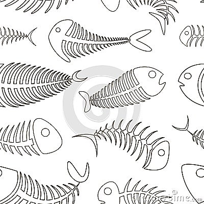 Fishbone set pattern Vector Illustration