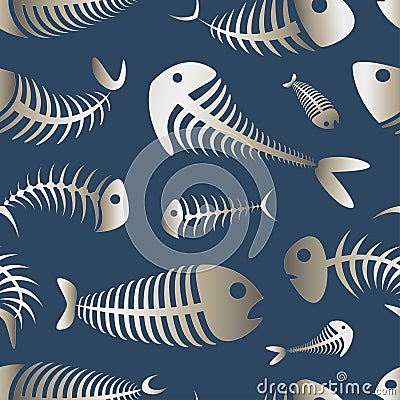 Fishbone set pattern Vector Illustration