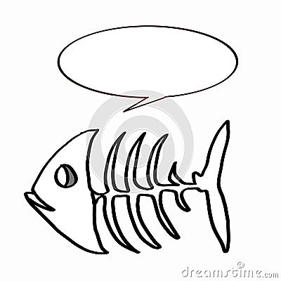 Fishbone speaking Vector Illustration