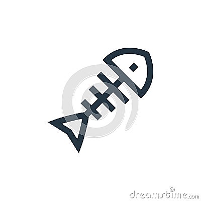 fishbone vector icon isolated on white background. Outline, thin line fishbone icon for website design and mobile, app development Vector Illustration