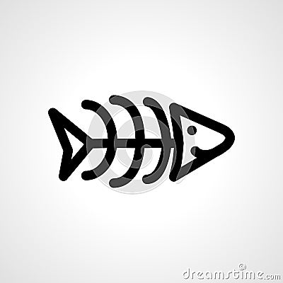 Fishbone line icon. fishbone linear outline icon Vector Illustration