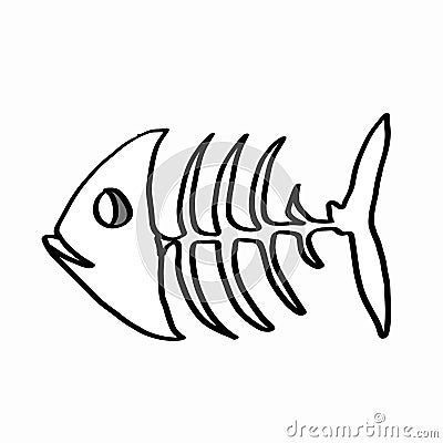 Fishbone on white background Vector Illustration