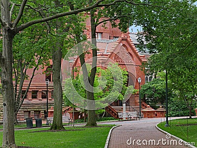 Library on the tree lined campus of the University of Pennsylvania Stock Photo