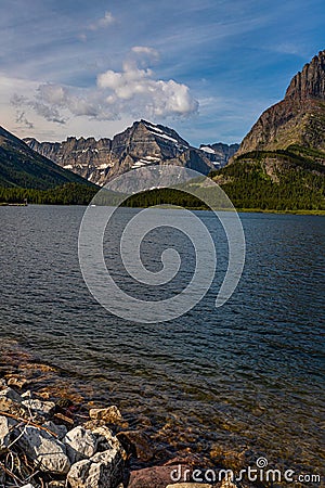 Fishercap Lake Glacier National Park Stock Photo