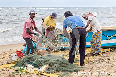 Fisherman along the seaside Editorial Stock Photo