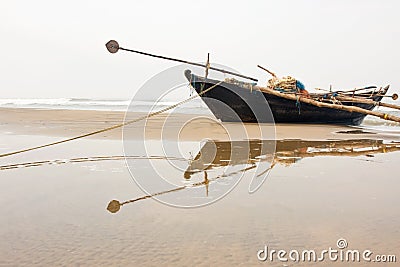 Fisherman boat at the beach Stock Photo