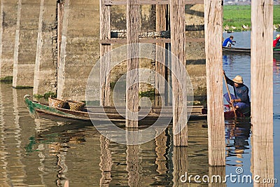 Fisherman on the boat Editorial Stock Photo