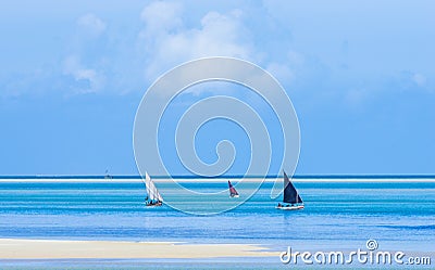 Fisherman boats with low tide Stock Photo