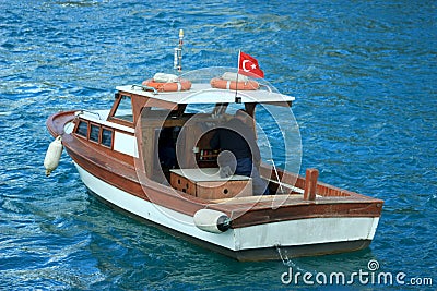 Fisherman on Bosporus River in blue waters Editorial Stock Photo