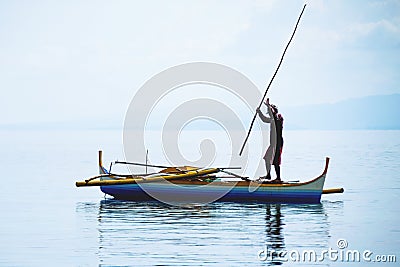 Fisherman in Bais, Negros Oriental, Philippines Editorial Stock Photo