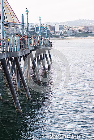 Fishing off Redondo Pier Editorial Stock Photo