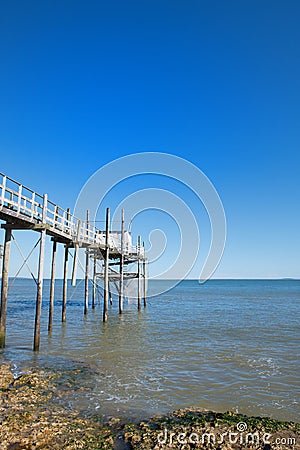 Fisherman huts at the coast Stock Photo