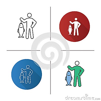 Fisherman icon Vector Illustration