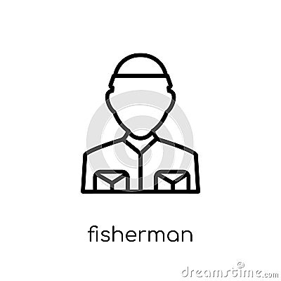 Fisherman icon. Trendy modern flat linear vector Fisherman icon Vector Illustration