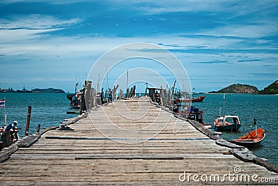 Fisherman pier Stock Photo