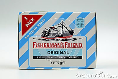 Fisherman`s Friend Original 3 pack Editorial Stock Photo