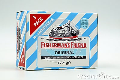 Fisherman`s Friend Original 3 pack Editorial Stock Photo