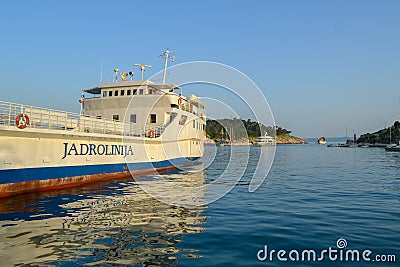 Fisherman`s Wharf of Makarska city. Adriatic Sea coast, Dalmatia, Croatia Editorial Stock Photo