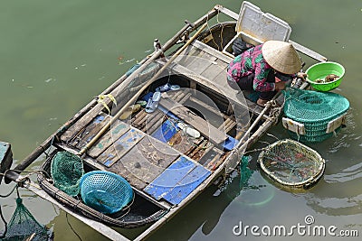 Fisherman's, woman in Vietnam Editorial Stock Photo