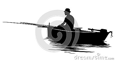 Fisherman silhouette Vector Illustration