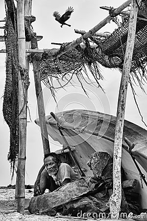 Lesuretime of fisherman,negambo sri lanka Editorial Stock Photo