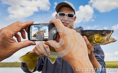 Fisherman snapshot Stock Photo