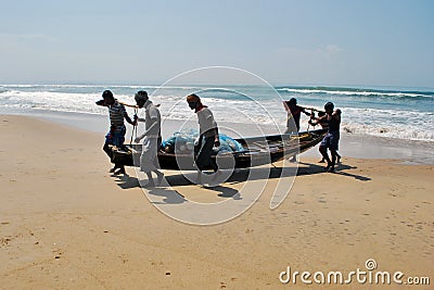 Fisherman and their daily work at puri odisha india Editorial Stock Photo