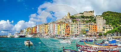 Fisherman town of Portovenere, Liguria, Italy Editorial Stock Photo