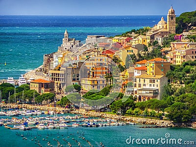 Fisherman town of Portovenere, Liguria, Italy Stock Photo