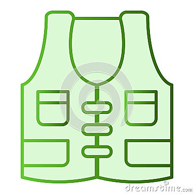 Fisherman vest flat icon. Fishing wear green icons in trendy flat style. Hunter vest gradient style design, designed for Vector Illustration