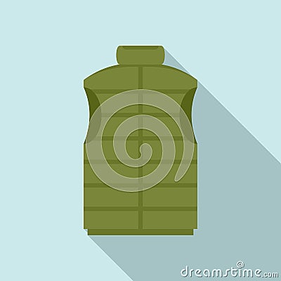 Fisherman vest icon, flat style Vector Illustration