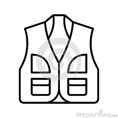 Fisherman vest icon. Hunter pocket vest Vector Illustration