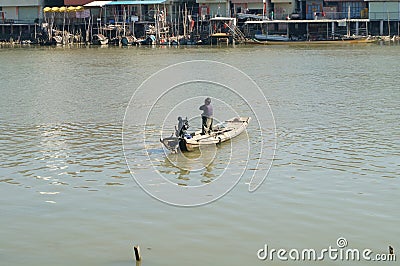 Fisherman wooden boat Editorial Stock Photo