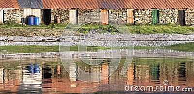 Fishermans huts at Corran in Scotland. Stock Photo