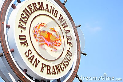 Fishermans Wharf sign in San Francisco Editorial Stock Photo