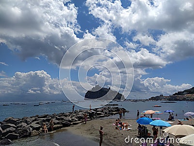 Fishermen beach in Ischia island, Naples Editorial Stock Photo