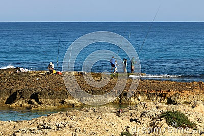 Fishermen on the beach Editorial Stock Photo