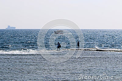 Fishermen on the beach Editorial Stock Photo