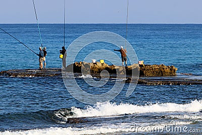 Fishermen on the beach Editorial Stock Photo