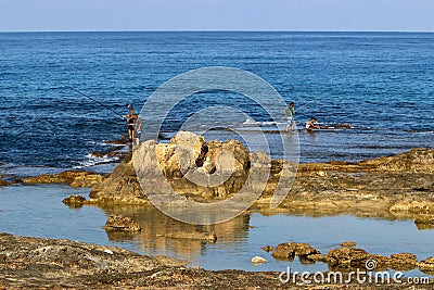 Fishermen on the beach Editorial Stock Photo