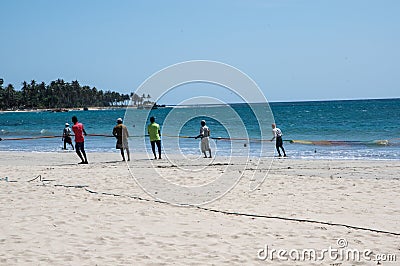 Fishermen on the beach Editorial Stock Photo